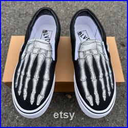 Skeleton Boney Feet Custom BLVD Slip On Shoes