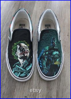 Slip-on Vans Shoes Hand Painted Made to Order Cartoon Anime Illustration