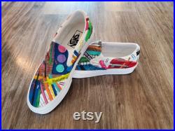 Slip-on Vans Shoes Hand Painted Made to Order Realism Portraits Real Life