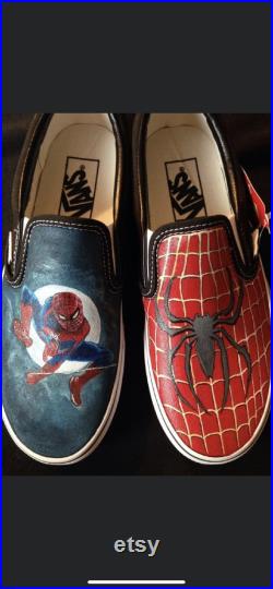 Spiderman Inspired Custom Shoes, Vans