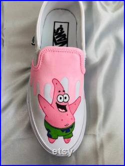 Spongebob and Patrick Hand-Painted Vans Spongebob and Patrick Best Friends Pink Slime Bikini Bottom Nickelodeon Custom Order Trendy