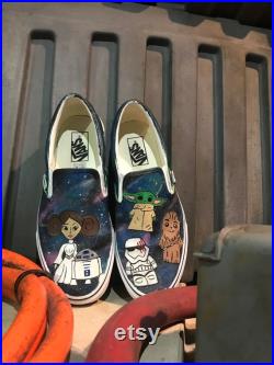 Star Wars Baby Yoda and friends hand painted Vans