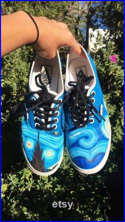 Starry Night Painted Shoes