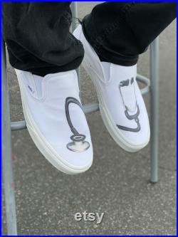 Stethoscope Slip on Vans Shoes for Doctors