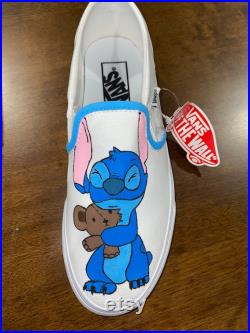 Stitch Hand-Painted Custom Vans Lilo and Stitch Disney Shoes Blue Vans Hand-Painted Custom Order Hawaii Disney Stitch Shoes Cute Vans