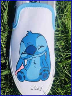 Stitch and Angel Hand- Painted Vans Stitch Angel Couple Shoes Pink and Blue Best friend shoes Gift Ideas Hand-Painted Custom Order