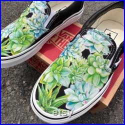 Succulent Plant Lover Shoes Slip On Vans for Men and Women