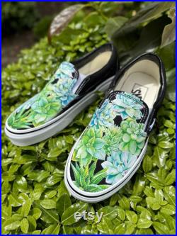 Succulent Plant Lover Shoes Slip On Vans for Men and Women