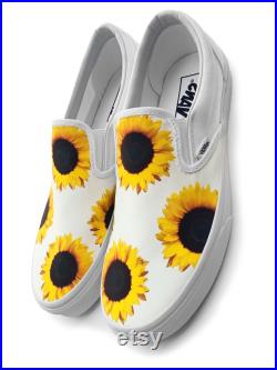 Sunflower Custom Vans Brand Slip-on Shoes