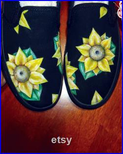 Sunflower Custom Vans Slip-Ons