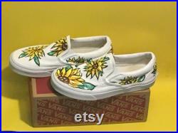 Sunflower painted vans