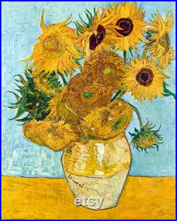 Sunflowers Van Gogh Starry Night Handpainted Slip On Vans