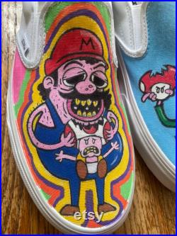 Super Mario Hand Painted Vans Shoes