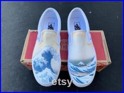 The Great Wave Off Kanagawa Custom Slip On Vans Men's and Women's Shoes