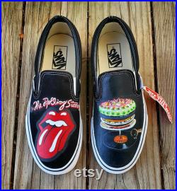 The Rolling Stones Painted Custom Shoes Vans
