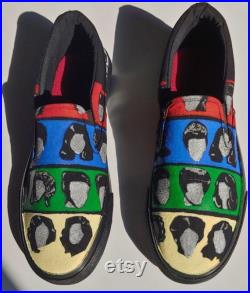 The Rolling Stones Some Girls Custom Art on Shoes Slip-ons Vans Nike Airwalk Mick Jagger 1978 Tour
