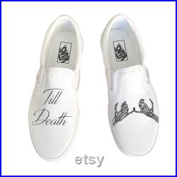 Till Death Pinky Promise Wedding Vans Slip On Shoes Men's and Women's Custom Vans Sneakers