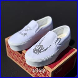 Till Death Wedding Vans Stackform Slip On Shoes Women's Platform Custom Vans Sneakers