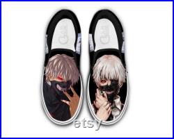 Tokyo Ghoul Ken Kaneki Slip-On Shoes Canvas Custom Anime Shoes