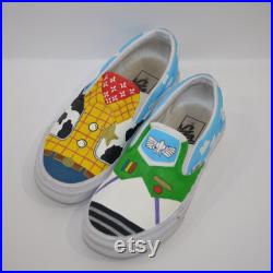 Toy Story Shoes, Custom Vans, Hand painted Shoes, Hand Painted Vans, Disney Kid Shoes, Custom Disney Shoes, Custom Kids Shoes, Disney Vans