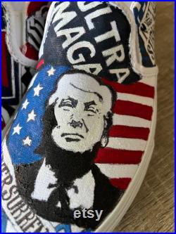 Trump 2024 Make America Great Again hand painted authentic Vans