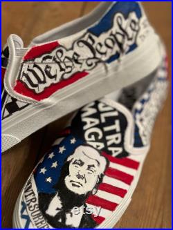 Trump 2024 Make America Great Again hand painted authentic Vans