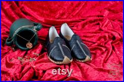 Turkish Genuine Leather Handmade Men Aladdin Yemeni Shoes, Natural, Colorful, Slip-On