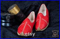 Turkish Genuine Leather Handmade Men Yemeni Shoes, Natural, Colorful, Slip-On