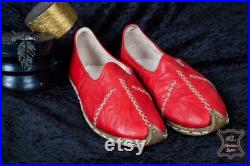 Turkish Genuine Leather Handmade Men Yemeni Shoes, Natural, Colorful, Slip-On