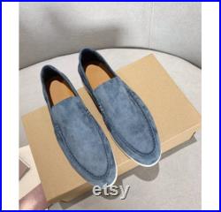 Unisex Soft Soled Flats Comfortable Slip on Suede Casual Shoes