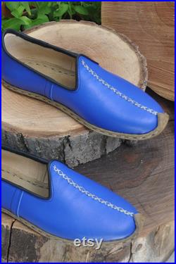 Unisex Style, Front Stitched Handmade Leather Slip On, Ottoman Leather Sanah Slip,Boho Flat Shoes,Mother's Day Gift,Bridesmaid Wedding Shoes