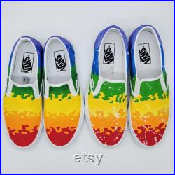 VANS Rainbow and Pride flag inspired painted Shoes