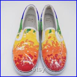 VANS Rainbow and Pride flag inspired painted Shoes