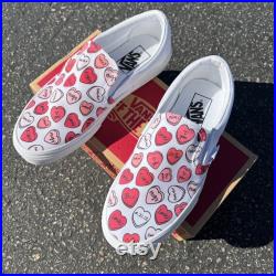 Valentine's Day Gift Custom Date and Initials Slip On Vans Couples Gift Valentine's Gift for Him Valentine's Gift for Her Valentine's Shoe