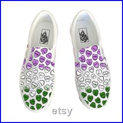 Valentine's Day Gift Genderqueer Pride Love Custom Date and Initials Slip On Vans Couples Gift Valentine's Shoe