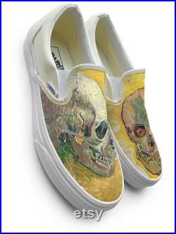 Van Gogh Skulls Slip on Custom Vans Brand Shoes