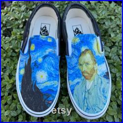 Van Gogh Starry Night Vans Slip On Men's and Women's Shoes