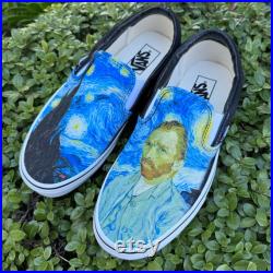 Van Gogh Starry Night Vans Slip On Men's and Women's Shoes