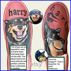 Vans painted pet custom canvas slip on shoes Painted disney Personalized pet portrait