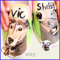 Vans painted pet custom canvas slip on shoes Painted disney Personalized pet portrait