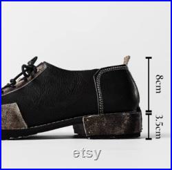 Vintage Inspired Retro Niche Design Horsehide Shoes Low-Top Lace-Up Casual Shoes for Men and Women