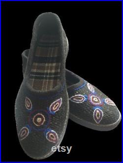 Waterproof shoes made from goat hair with authentic hand embroidery for women and men