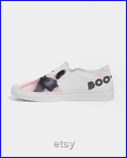 Women's Slip-On Canvas Shoe Pink Halloween Gost Boo-Jee Canvas Shoes Cute Halloween