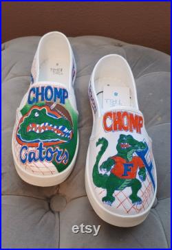 Women's and Men's Gator, University of Florida, Custom slip-on shoes