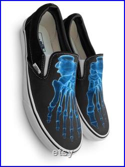 X-Ray Skeleton Feet Halloween Slip-on Custom Vans Brand Shoes