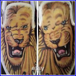 hand drawn custom shoes cats, cheetahs, lions designs